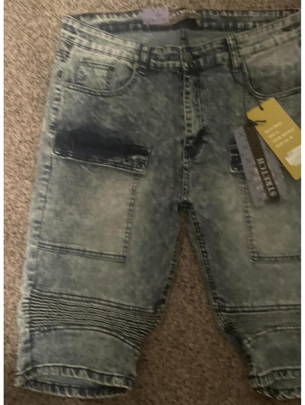 Denim & Rivets Authentic Skateboarding Jean Shorts Distressed 34 mens Brand New! - Picture 2 of 7